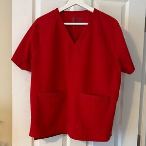 Figs Red Delmas - Oversized-Pocket Scrub Top